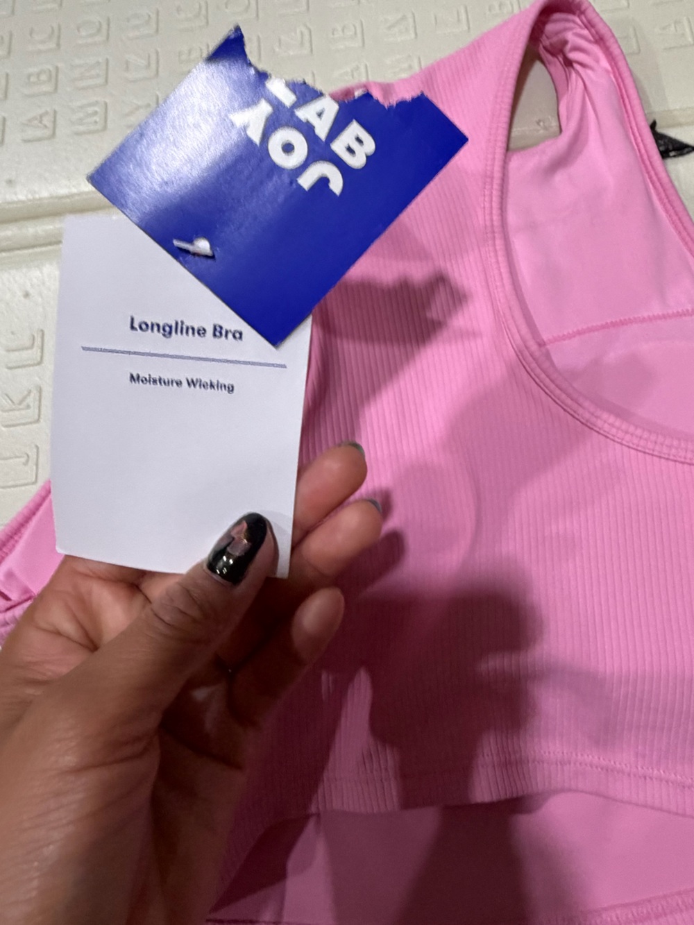 JoyLab Pink Ribbed Lace-Up Crop Tank - Picture 3 of 5